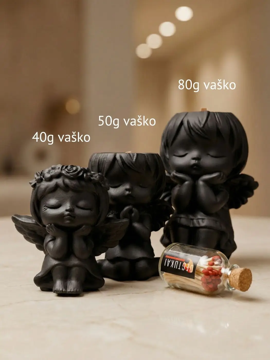 Kvapnioji žvakė „Angeliukas“, gipsinė figūrėlė (80g) Kvapnioji žvakė „Angeliukas“, gipsinė figūrėlė (80g)