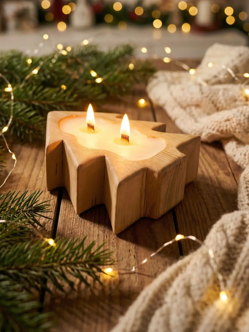 Kalėdinė Žvakė „Medinė Eglutė“ Kalėdinė Žvakė „Medinė Eglutė“